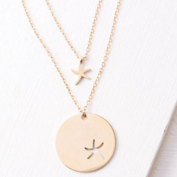 starfish project Jewelry - Gold Starfish Project Sand Dollar Layered Necklace